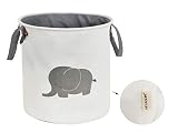 HIYAGON Storage Baskets,Cotton Foldable Round Home Organizer Bin for Baby Nursery,Toys,Laundry,Baby Clothing,Gift Baskets(Elephant)