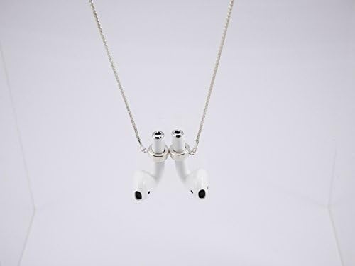 Premium AirPods Necklace/Strap, Magnetic 925 Silver Pendants built in earbud connectors with Spiga silver chain
