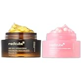 medicube Tone &amp; Firm Moisturizer Duo - Deep Vitamin C &amp; PDRN Capsule Cream | Deep Vitamin C Golden Capsule and Salmon DNA PDRN Pink Collagen Capsule for Uneven Skin Tone and Firming Care
