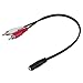 C&E 6 Inch 3.5mm Female to 2 RCA Male Stereo Audio Y Cable, Nickel Plated Adapter Compatible for TV,Smartphones, MP3, Tablets, Speakers,Home Theater