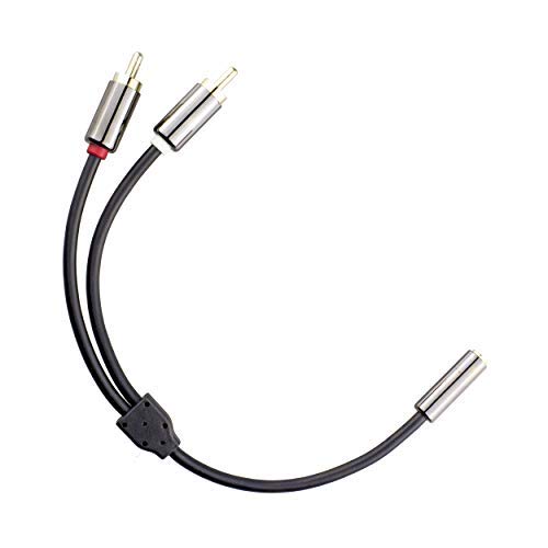khadas Balanced-RCA Cable - Black RCA to 3.5mm Audio Interconnect for Pro and Home Audio Gear