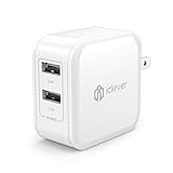 [Upgraded] iClever BoostCube 24W Dual USB Wall Charger with Foldable Plug, SmartID Technology for iPhone 7 / 6S / Plus, iPad Air 2 / mini 3, Galaxy S7 / S6 / Edge, Note 5 & More