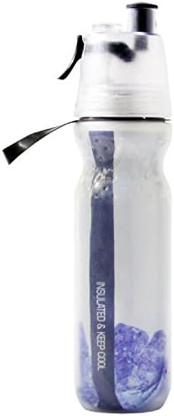 500ml Ice Cold Bottle Insulated Water Bottle with Straw BPA Free Sports Bullet-style Mist Spray Squeeze Bottle Double Wall Wide Mouth Vacuum Silicone Classic Loop Top Bottle Outdoor 4 Colors (Black)