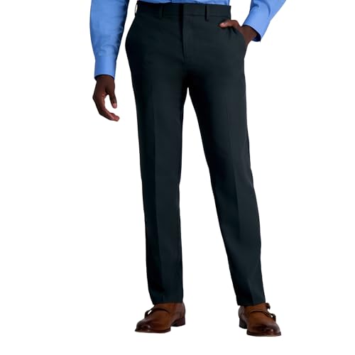 Louis Raphael Men’s Premium Stretch Straight Fit Dress Pants, Charcoal Grey