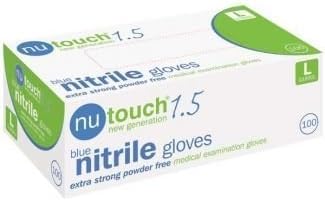 Nutouch Blue Nitrile AQL 1.5 Powder & Latex Free Disposable Gloves