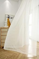 PHILEASY Window Sheer Beige Curtains 72 Inches Long