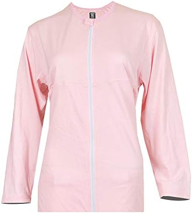 Inspired ComfortsWomen's Mastectomy Recovery Full Sleeves Front Open Zip Up Shirt with Drain Pockets