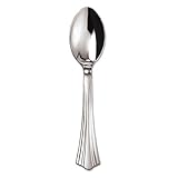 WNA - Heavyweight Plastic Soup Spoons, Silver, 6 1/4
