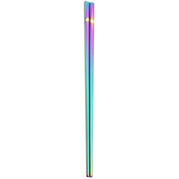 Oksale 1 Pair Stainless Steel Tableware Colorful Length 23cm Chopsticks (Multicolor)
