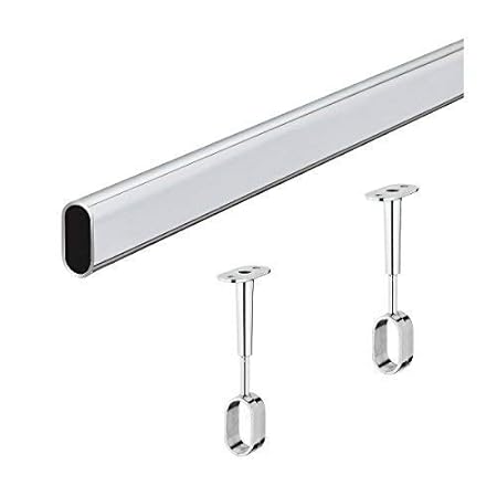 Gedotec Furniture Pipe Oval Closet Rod Clothes Rack 2000 Mm Steel