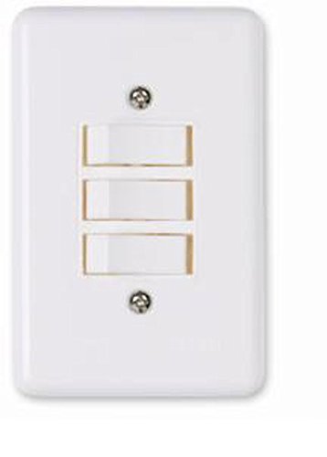Interruptor 3 Teclas Simples 2x4 C/Placa Branca Ilumi