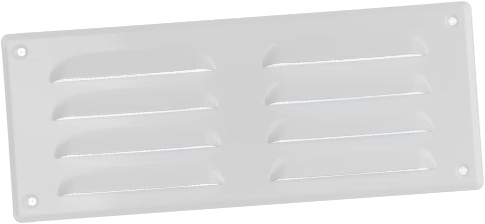 EUROPLAST 260x105mm White Metal Air Vent Grille Cover with Insect Mesh