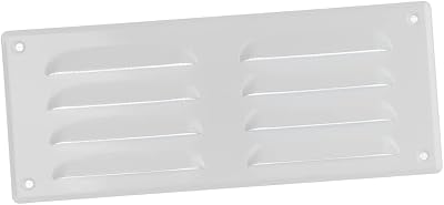 EUROPLAST 260x105mm White Metal Air Vent Grille Cover with Insect Mesh