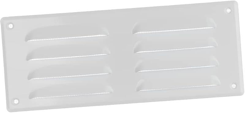 EUROPLAST 260x105mm White Metal Air Vent Grille Cover with Insect Mesh