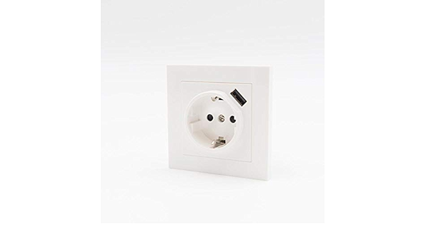 BG Base Enchufe Electricidad SCHUKO TT EMPOTRAR 1 Toma+1 USB ...