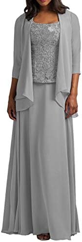 Women's Chiffon Mother of The Bride Dress with Jacket Plus Size