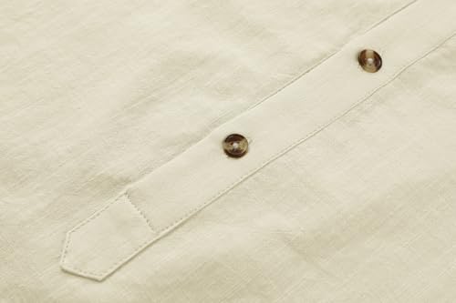 Runcati Mens Shirt Henley Shirts Summer Short Sleeve Casual Shirt No Stand Collar Business Shirts