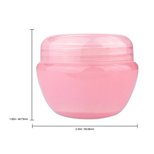 Beauticom 24 Pieces 50G/50ML Pink Frosted Container Jars with Inner Liner for Lotion, Toners, Lip Balms, Makeup Samples - BPA Free