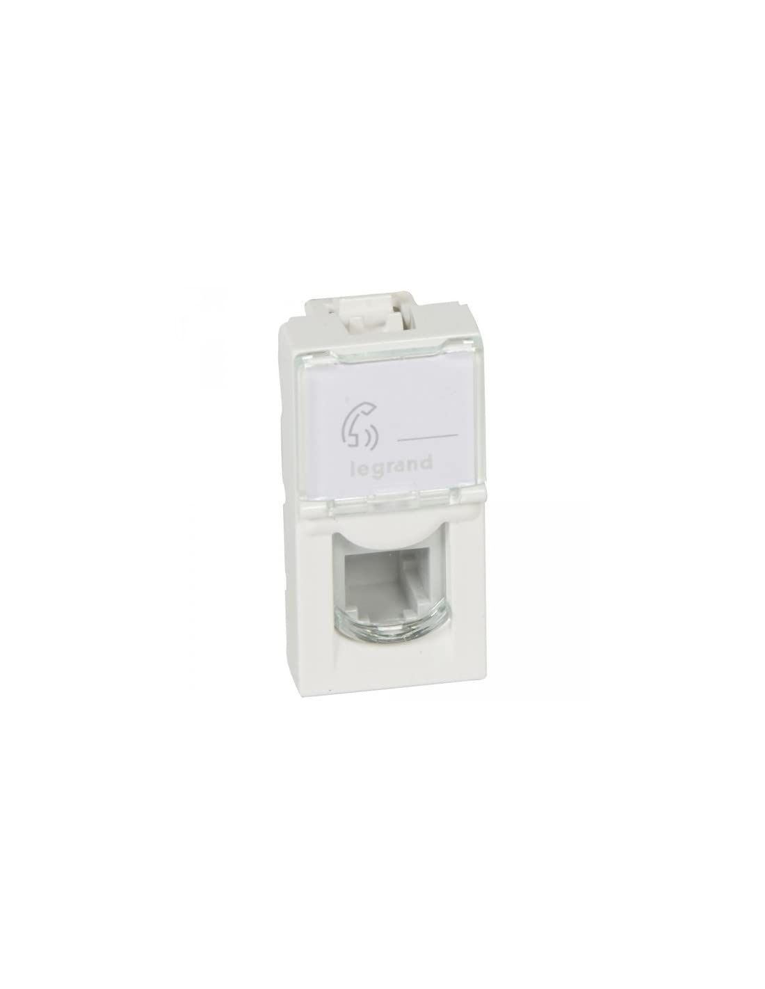 Legrand 078730 Mosaic RJ11 Socket, 4 Contacts, 1 Module, White