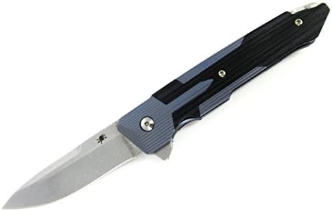 Spartan Blades Kranos Folding Flipper Knife Blue Ano Titanium/Black G-10 Handles SF6SWBLBK