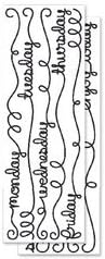 Scribbles Glitter 12" Border Stickers: Weekdays Black