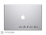 Let Go and Let God... Bible Verse Text Vinyl Car Sticker Silhouette Keypad Track Pad Decal Laptop Skin Ipad Macbook Window Truck Motorcycle