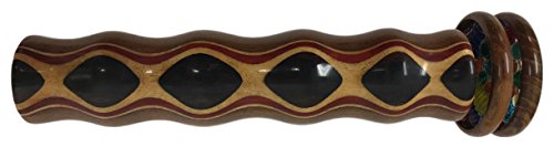 N & J Kaleidoscope in Solid Teak, Laminated Padauk, Jalnleem and Ebony, 7 Inch Barrel, Solid Wood Double Jeweled Wheels