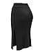 Come Together California CTC WB937 Womens Double Side Slit Pencil Skirt L Black