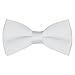 Platinum Hanger Mens Classic Pre-Tied Satin Formal Tuxedo Bowtie Adjustable Length Large Variety Colors Available (White)