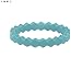 QALO Women's Rubber Silicone Ring, Chevron Stackable Rubber Wedding Band, Breathable, Durable Engagement Silicone Ring, 3.8mm Wide 2mm Thick, Blue Aquamarine, Size 7