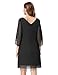 GRACE KARIN Women Casual 3/4 Sleeve Work Dress Loose Tunic Chiffon Dress Plus Size Black XXL