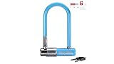 Kryptonite Kryptolok Series 2 Mini Bicycle U-Lock with Transit FlexFrame Bracket, Light Blue, 3.25 x 7-Inch