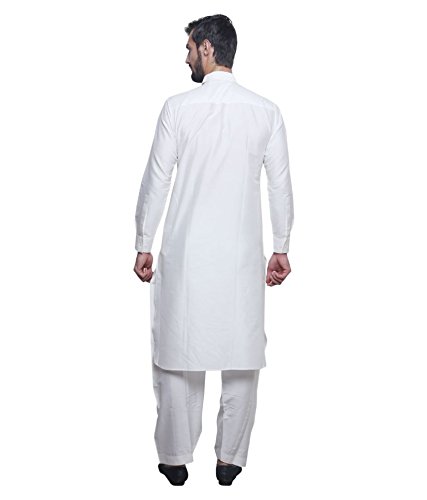 royal kurta mens white silk blend festive pathani suit