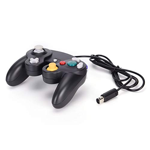 FidgetFidget Wired Shock Video Game Controller Pad for Nintendo Gamecube GC & Wii Black Gi PL Black