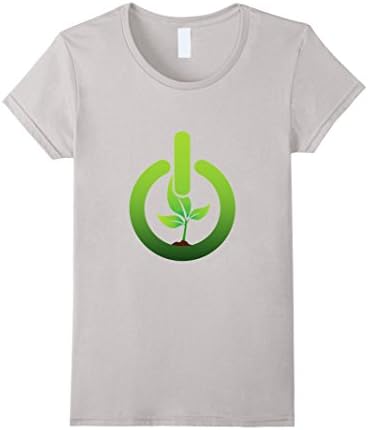 Women's Powered By Plants | Vegetarian Tshirt | Vegan Shirt Medium Silver