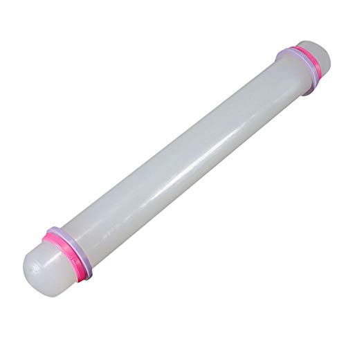 shamrock58 Non-Stick Fondant Roller Silicone Rolling Pin Perfect to Make Cake Pastry Cooking Baking 22.5 x2.5 cm (Multicolor)
