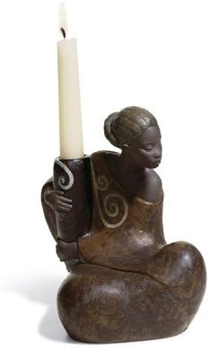 Lladro Porcelain Woman W.JAR Candleholder Pulse of Africa
