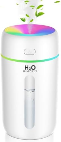 KISSLEAF Mini Room Humidifier 250ml for Bedroom, Children's Room, Plants, 15 H Lonue Duration 28 dB Silent Baby Air Humidifier