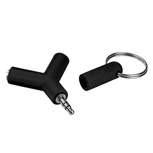 Livoty Audio Splitter Y Jack Male to 2 Female M/F 3.5mm Stereo Earphone (Black)