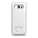 S6 Edge Plus Battery Case, Maxdara 4200 Mah External Backup Battery Charger Cover Case for Samsung Galaxy S6 Edge Plus Rechargeable Power Bank Case - (White)