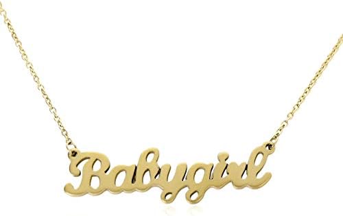 Babygirl Pendant Necklace Words Stainless Steel Clavicle Chain Necklace for Girls and Women Personalized Jewelry Gift