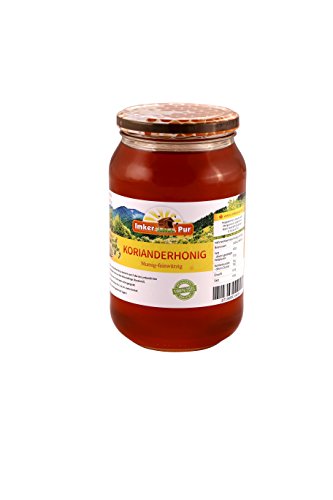 Koriander-Honig von ImkerPur, 1200g, kaltgeschleudert, mit einer eleganten Anis-/Minz-Note