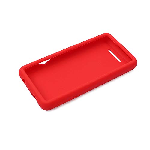 Esimen Premium Silicone Case for Soulcker MP3 Player Tempered Glass Screen Film Screen Protector Cover Travel Carry Pouch Sleeve (Red)