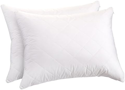 Sunflower Hometex USA Sunflower QPPB-36K Quilted Cotton Pillow Protector Zipper Closure, Set of 2, King