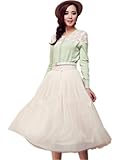 V28® Women 6-layer Mid Tulle Tutu Ballet Ruffle Bridal Petticoat Princess Skirt