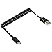 MXTECHNIC USB 2.0 Expansion Spring Coiled Cable 4inch Standard Spiral Flexible Active Extension USB 2.0 Type A Male to Mini B Male Processors for Printers, Cameras, Mouse and Other USB Computers primary