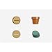 6-Piece Green Coaster Set with Flower Pot Shaped Holder