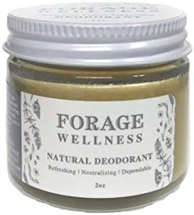 Forage Wellness Natural Deodorant (Rosemary Lemon Peppermint) Zero Waste 2oz Glass Jar
