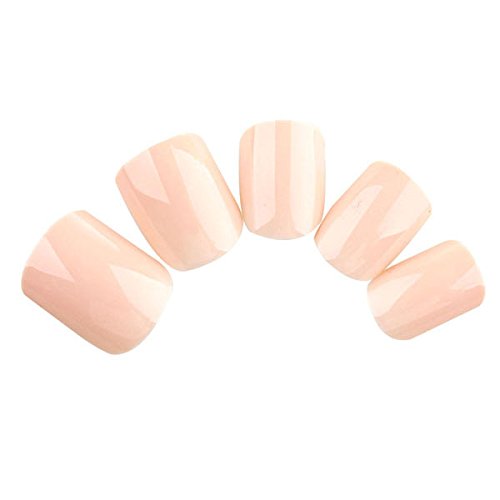Qmisi Color False Nails Tips Press On Manicure Fashion Design Short Length No Need Glue Begie - Thumbnail 2
