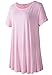 LARACE Plus Size Tops for Women Short Sleeve Shirts Casual Summer Clothes Round Neck Tunics for Leggings (1X, Pink)